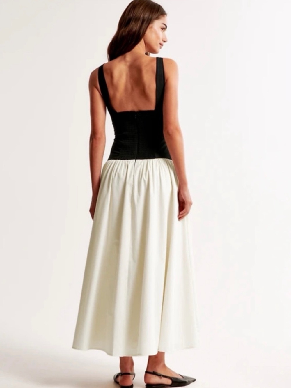 Abercrombie & Fitch Black & Cream Midi Dress - Picture 2 of 6